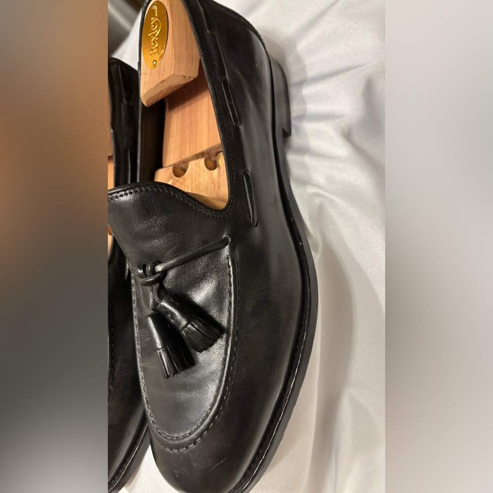 Officine Creative Black Leather Tassel Loafers